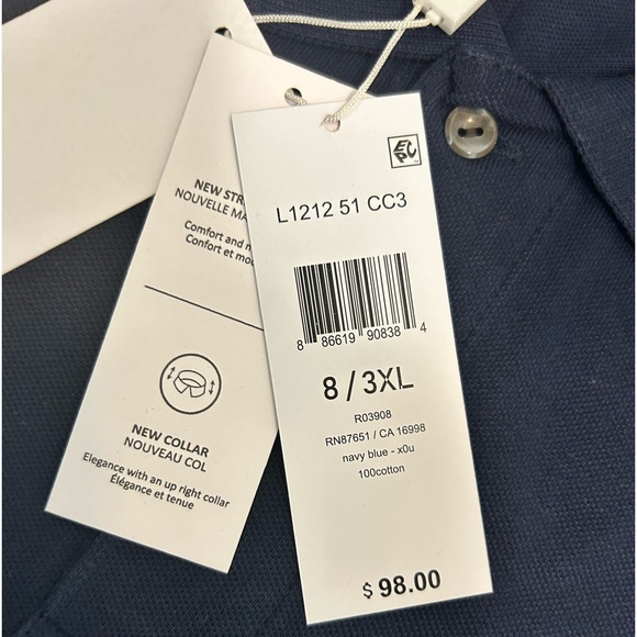 Lacoste Men's Cotton Classic Fit short Sleeves Polo NAVY - Picture 2 of 6